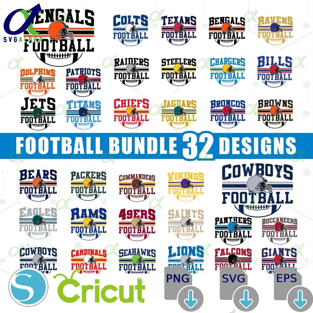 Football Bundle Svg Football Team Svg Football Mom Svg Sports Svg Football Shirt Sublimation Designs Png Dxf Jpg Eps